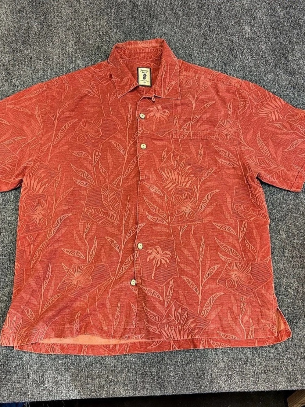 Jamaica Jaxx Authentic Island Style Floral Short Sleeve Shirt XL